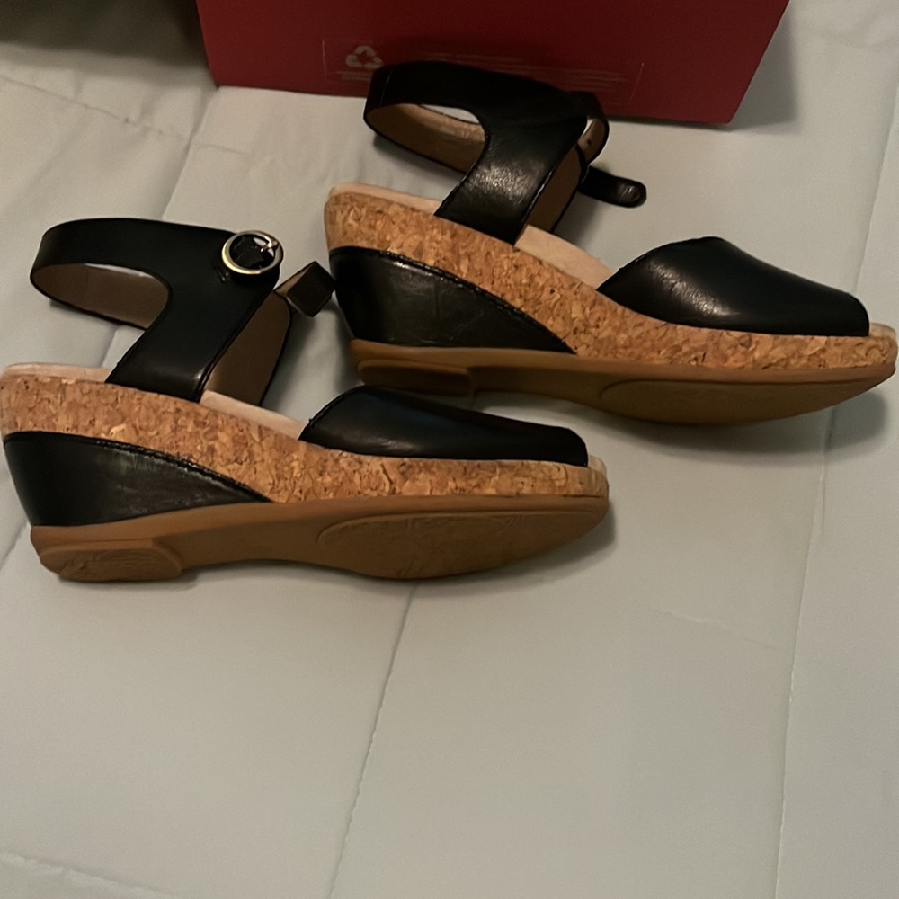 Dansko Black Leather Sandals - Picture 2 of 5